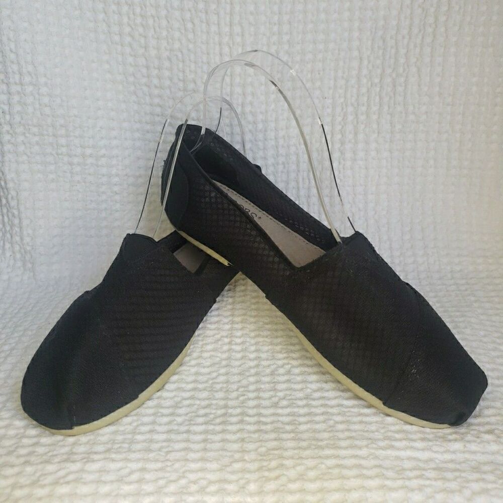 Bobs From Skechers Women’s Memory Foam Flats Black Slip-On Shoes Size 6.5 W